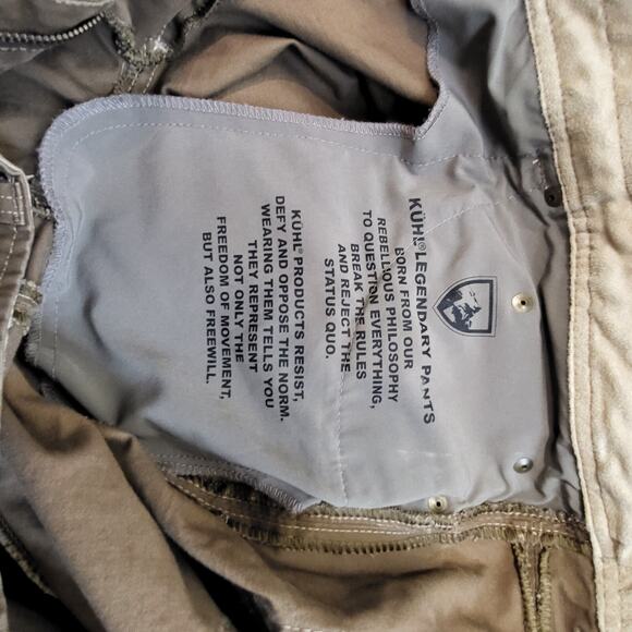 KUHL Men Size 40 X 32 Pants Khaki Brown Patina Dye Rebel Straight Leg Cotton - Picture 4 of 8